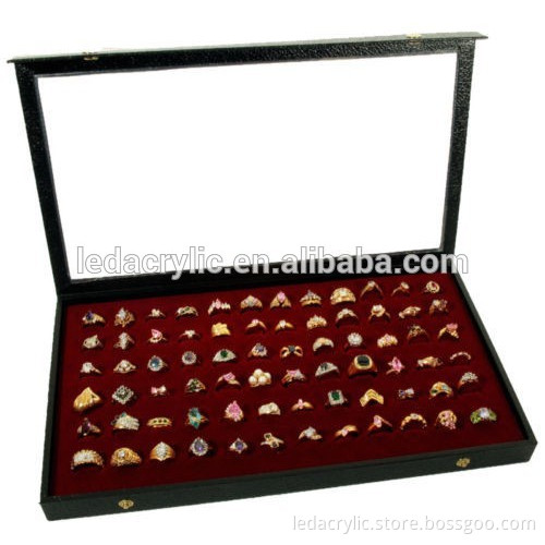 DISPLAY CASE BOX BRACELET NECKLACE JEWELRY ACRYLIC TOP